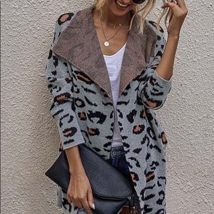 Gray and orange cardigan